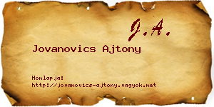 Jovanovics Ajtony névjegykártya