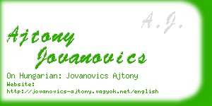 ajtony jovanovics business card
